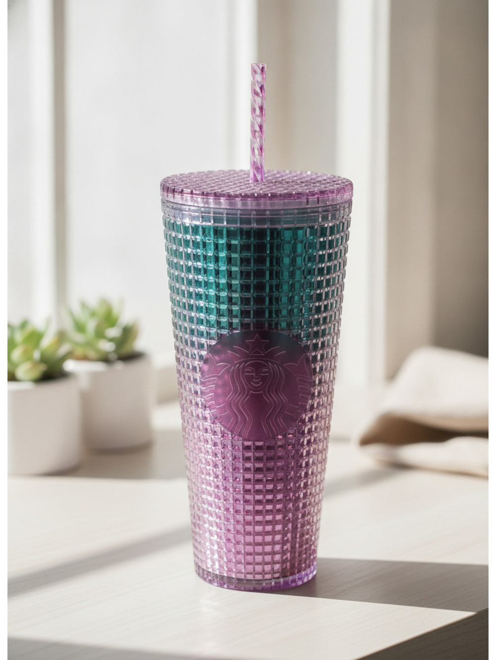 Starbucks 24oz Studded Tumbler with Straw - Purple and Teal